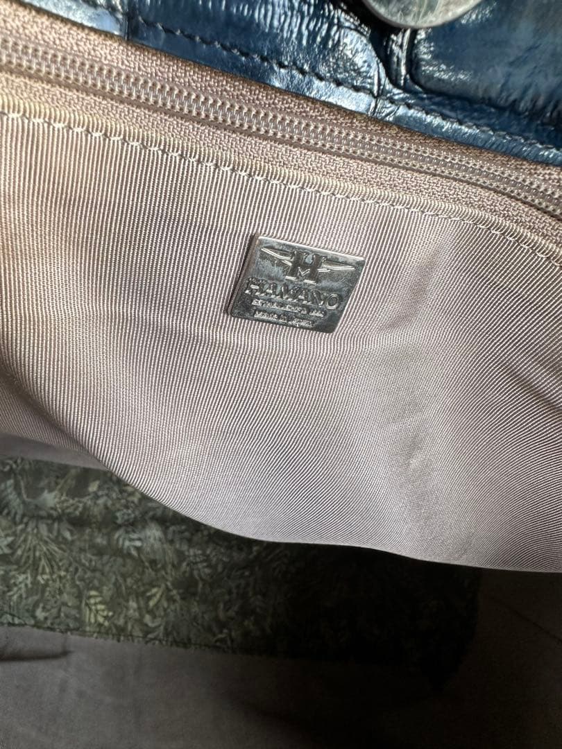 濱野皮革工藝　HAMANO クロコ型押し　レザー　トートバッグ