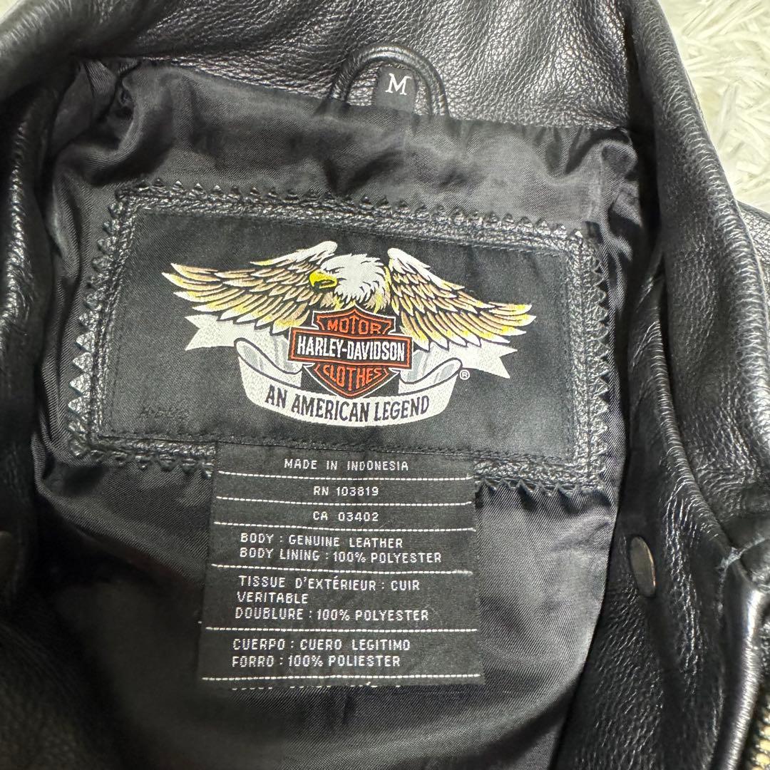 ☆Harley-Davidson レザージャケット シングルライダース 刻印ロゴ