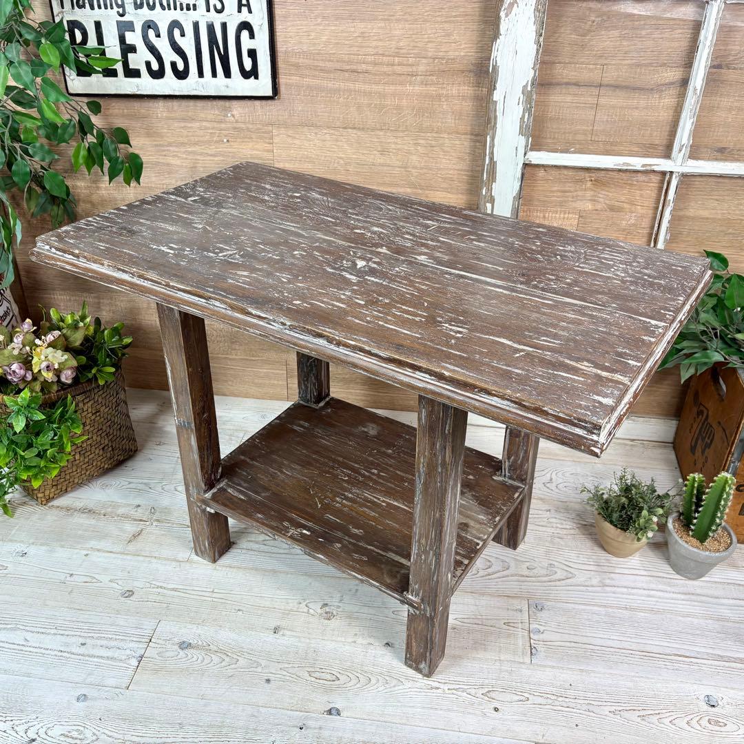 インドネシアアンティークビンテージ年代物テーブル木製ディスプレイ台花台飾台