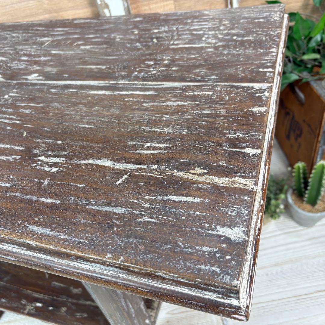 インドネシアアンティークビンテージ年代物テーブル木製ディスプレイ台花台飾台