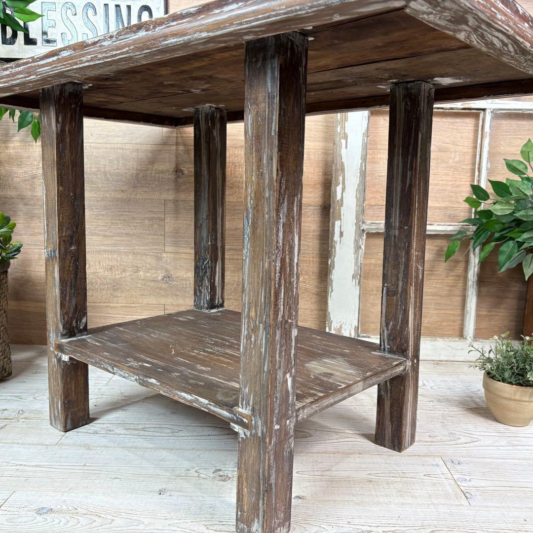 インドネシアアンティークビンテージ年代物テーブル木製ディスプレイ台花台飾台