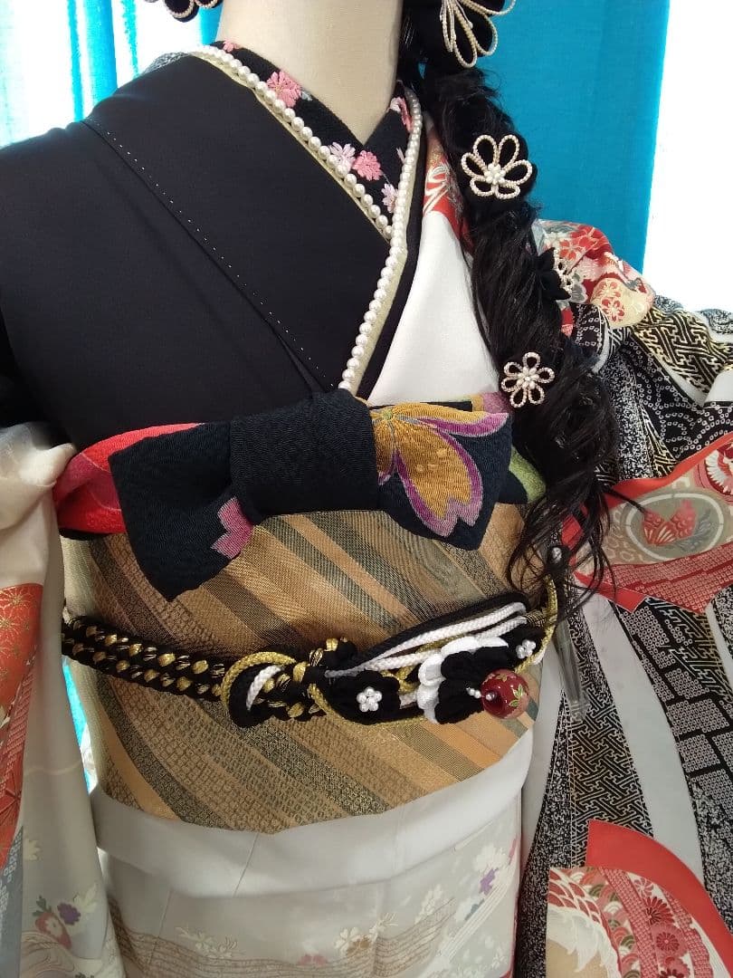 振袖フルセット、正絹振袖、半襟重衿、帯揚帯締め、帯襦袢、ガード加工落款≦