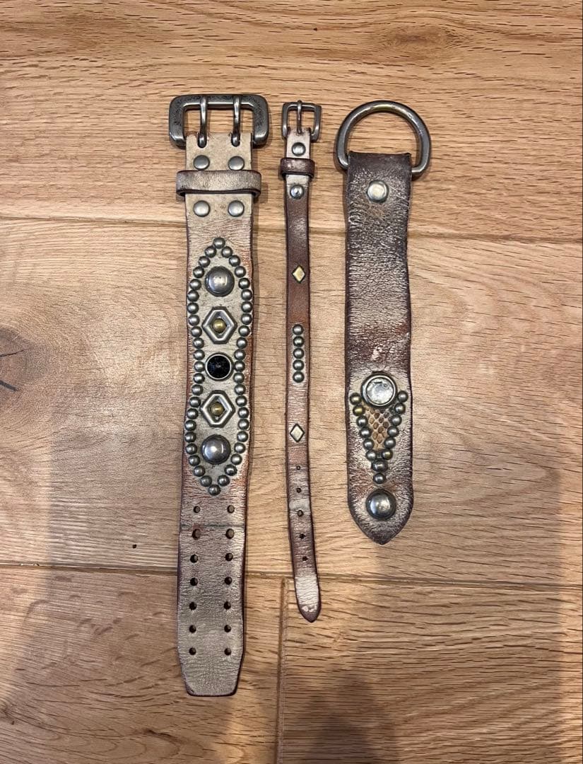 正規品ウルフズヘッド　レザー ダブルバックル ブレスレット2本　キーホルダー