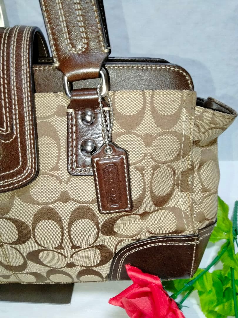 美品 コーチ COACH ハンドバッグ シグネチャー 13975