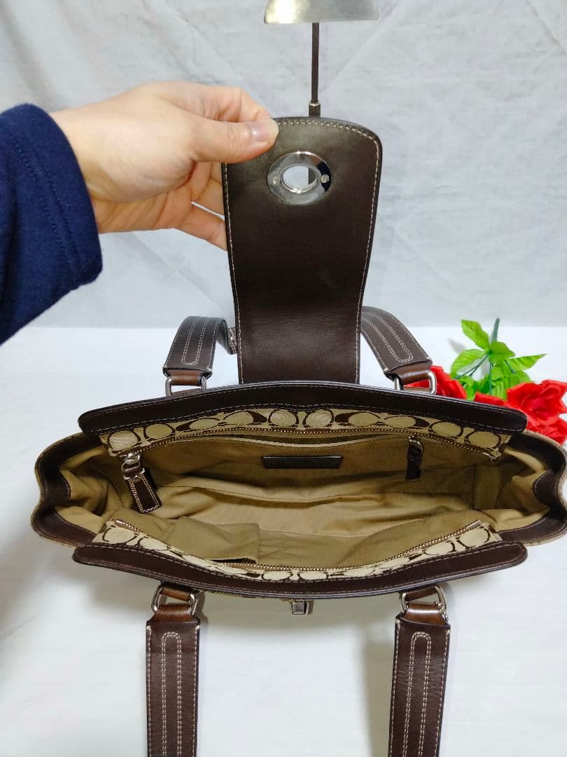 美品 コーチ COACH ハンドバッグ シグネチャー 13975