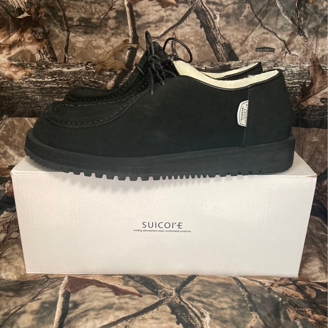 スイコック　ムートンモカシン　黒　28cm