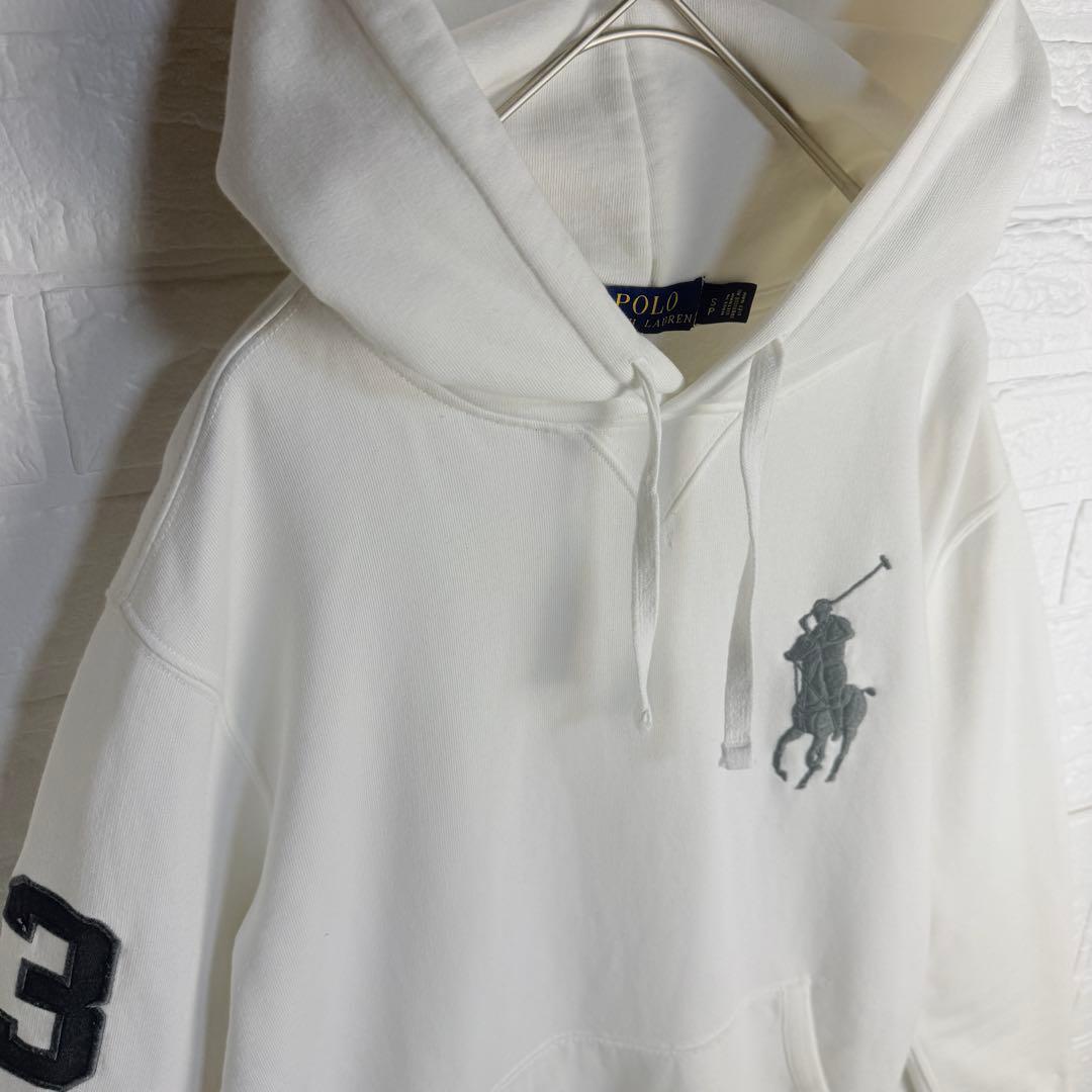 【美品】 POLO RALPH LAUREN ビッグポニー パーカー ホワイト
