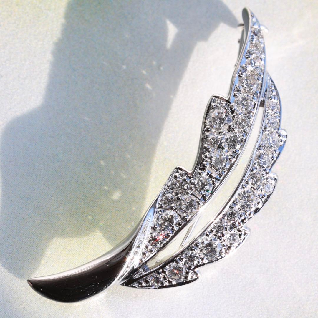 Pt900 ブルーリバー ダイヤモンド 0.66ct ブローチ