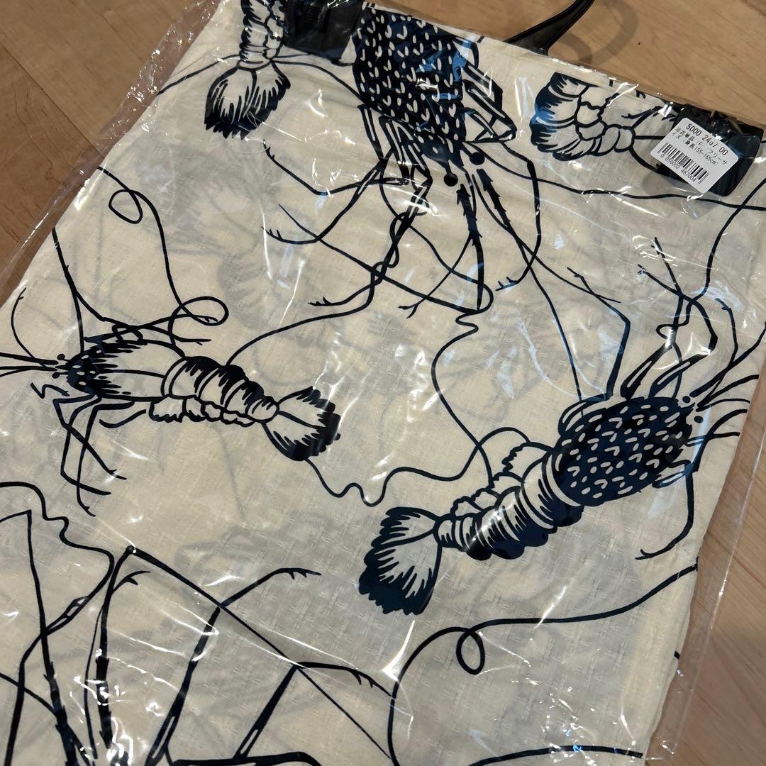 ニコアンティークオリジナル　国内染色 古典柄レトロ　伊勢海老　浴衣　花火大会