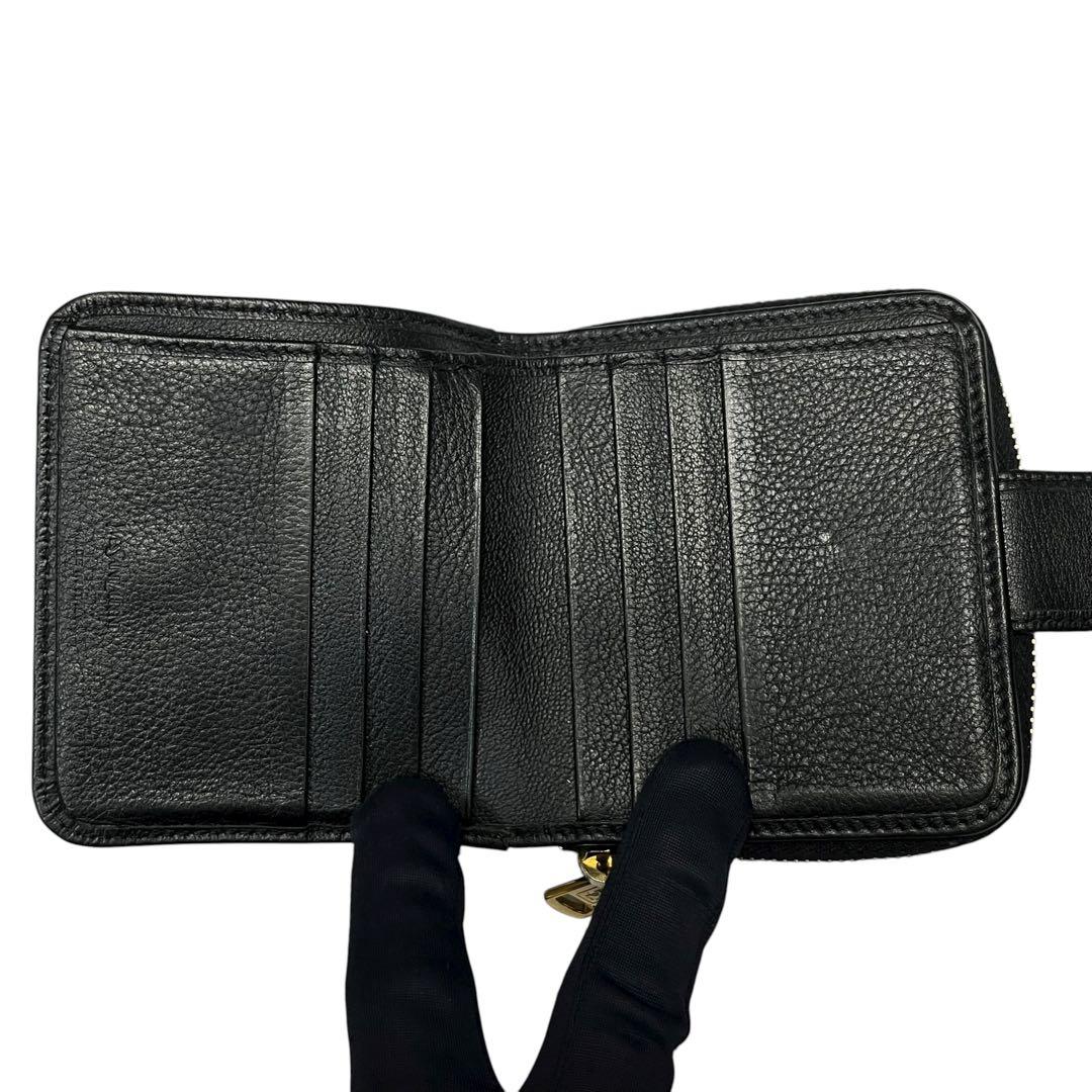 希少✨サンローラン 二つ折り財布 リヴゴージュ YSL レザー ブラック