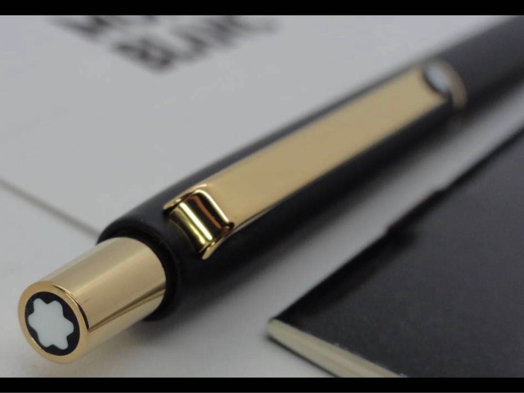 ※美品！★モンブラン・ボールペン★ブラック・カラー軸No2918ゴールドプレート