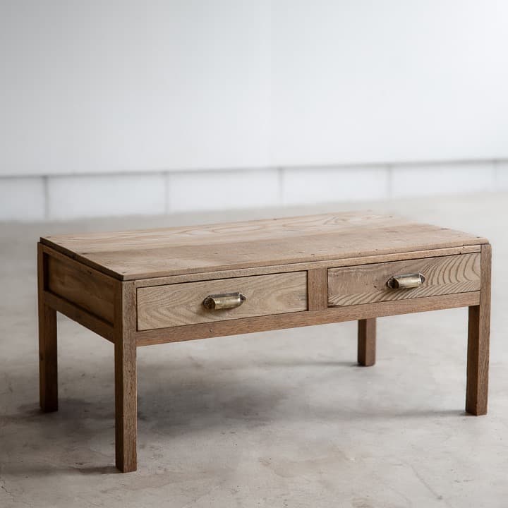 [古家具] 楢の文机 ローテーブル / 展示台 木製家具 座卓 アンティーク什器