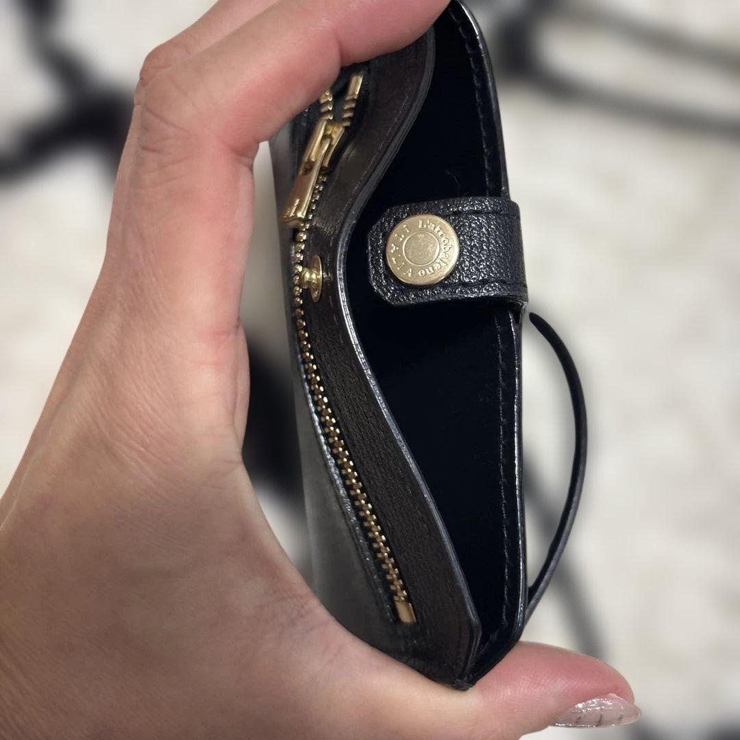 ラルコバレーノ　黒　スマートミニネックウォレット