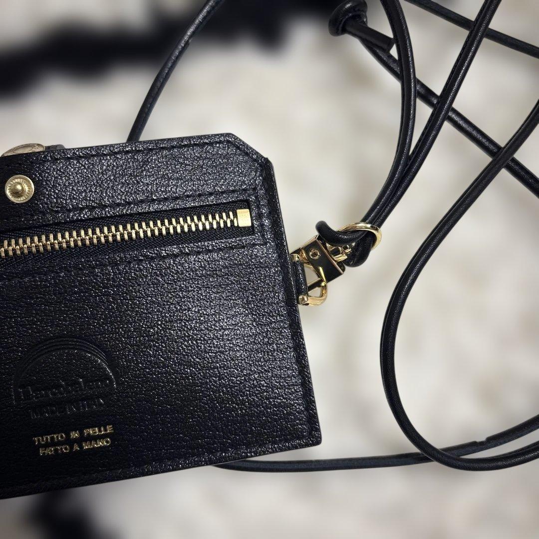 ラルコバレーノ　黒　スマートミニネックウォレット