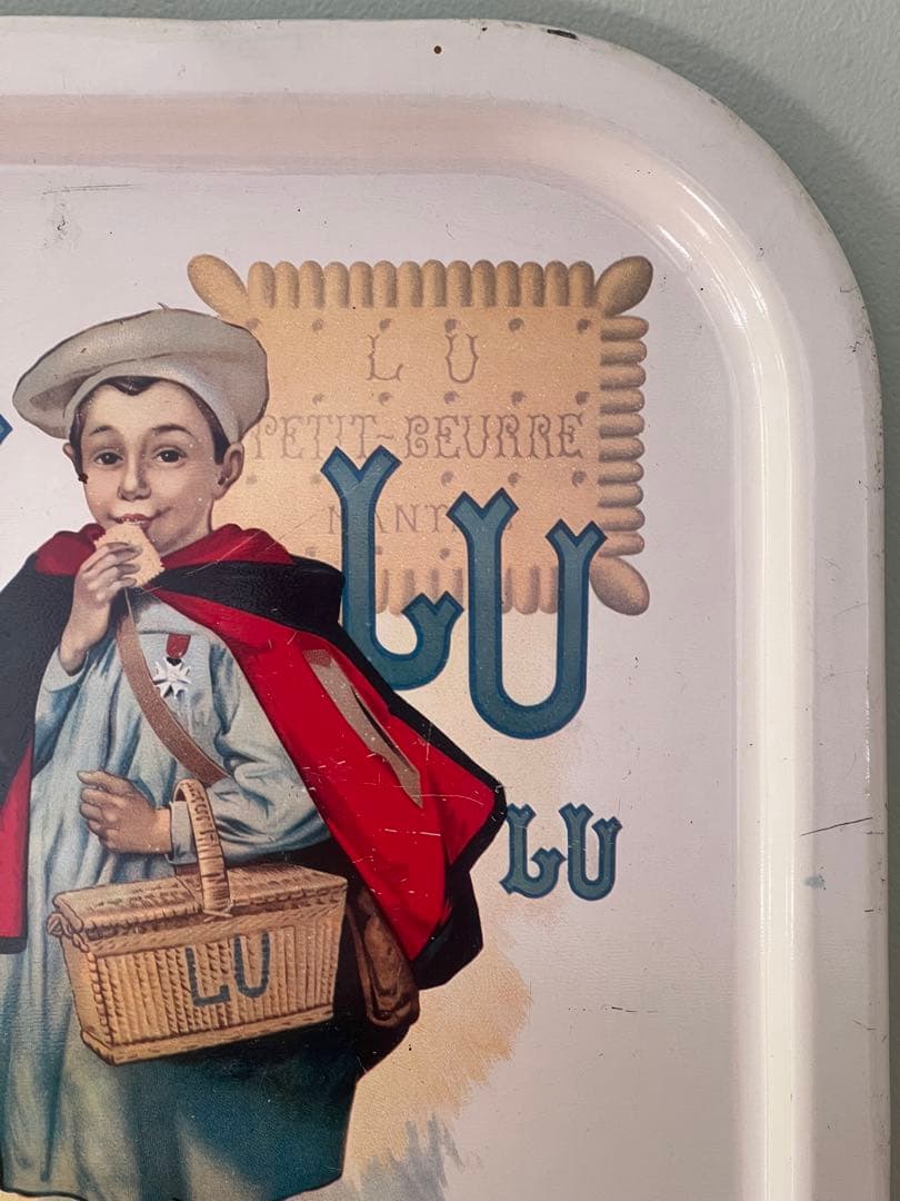 Lu ビスケット　少年　ヴィンテージ　アンティーク　トレイ　プレート　希少
