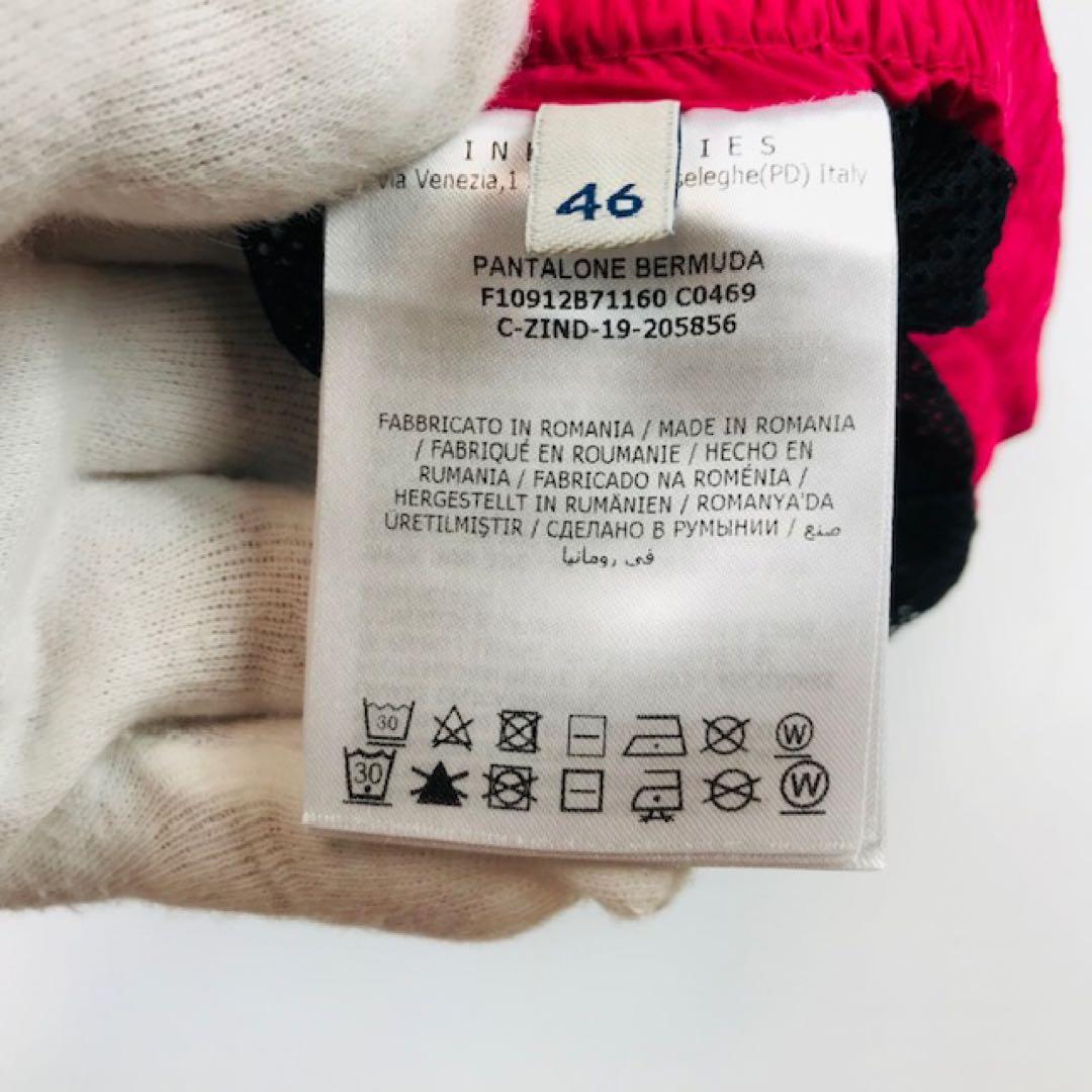 美品★モンクレール・ワッペン付 ブランドロゴ刺繍ライン スイムパンツ(46)