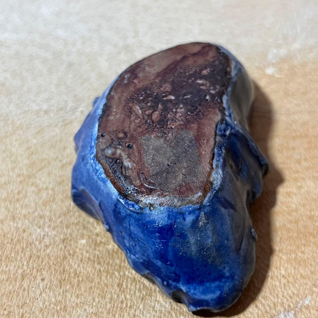 古美術 李朝　瑠璃釉　水滴　蝶