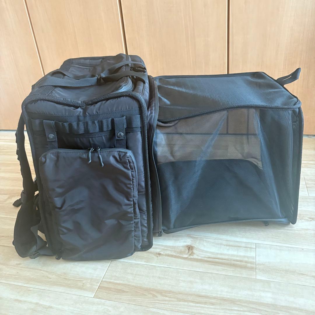 リュック キャリーケース ペット バックパック 拡張　マンダリンブラザーズ　黒