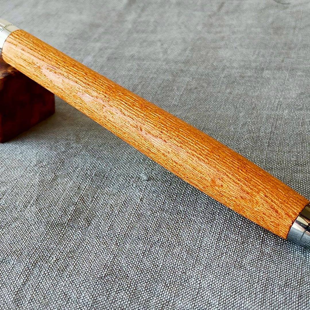 伊勢神宮　欅　ハンドメイド　木軸シャープペン　0.5mm　天然木　シルバー