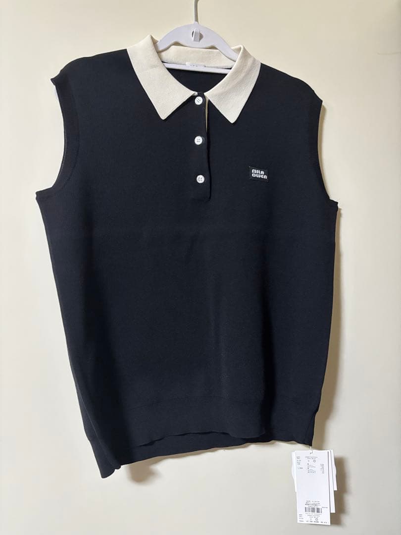 Mila owen スリーブレスドライタッチポロニット