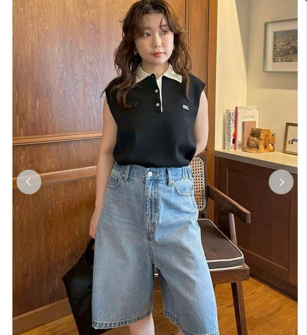 Mila owen スリーブレスドライタッチポロニット