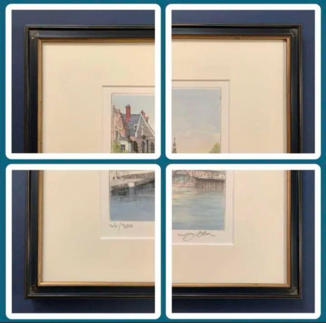 絵画・額縁・版画・織田 義郎・新品未使用・アムステルダムⅫⅠ・エッチング・美術品