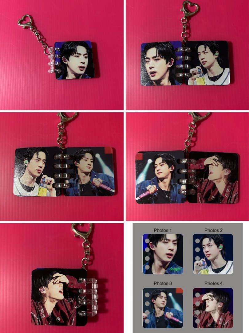 BTSJINフィルムブックマーク・ロングステッカー・両面ホログラムフォトカード①