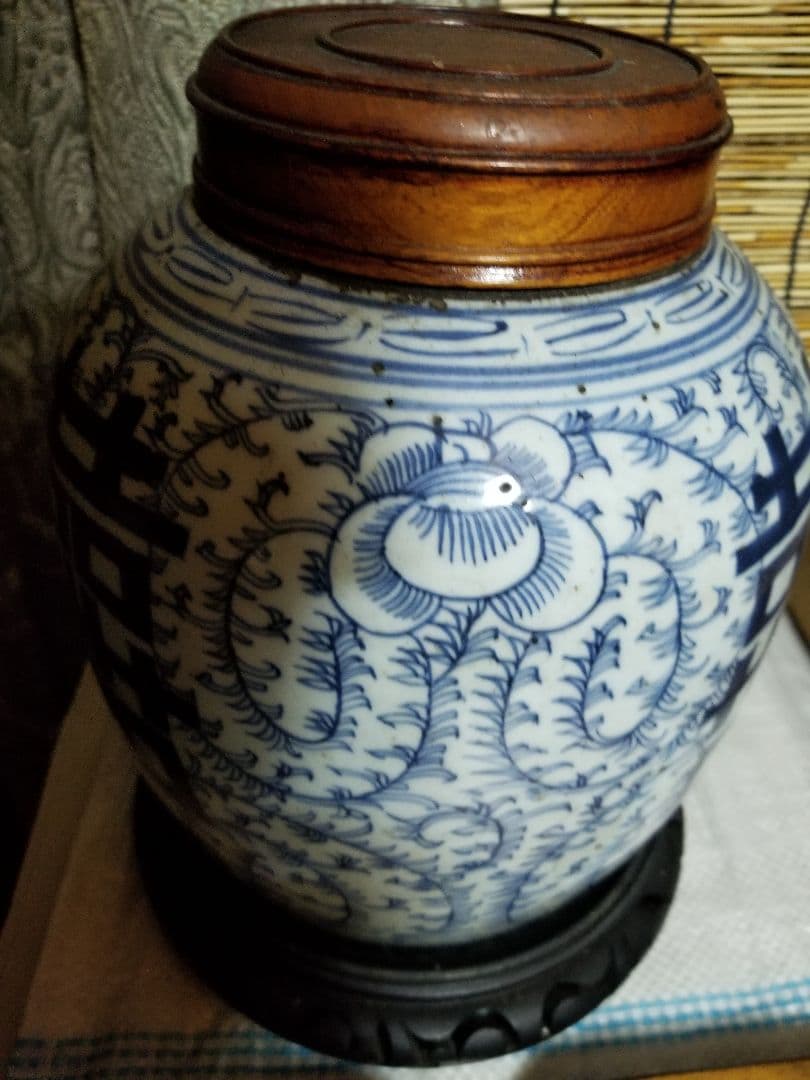 染付 中国 古美術 古玩 葉茶壺です