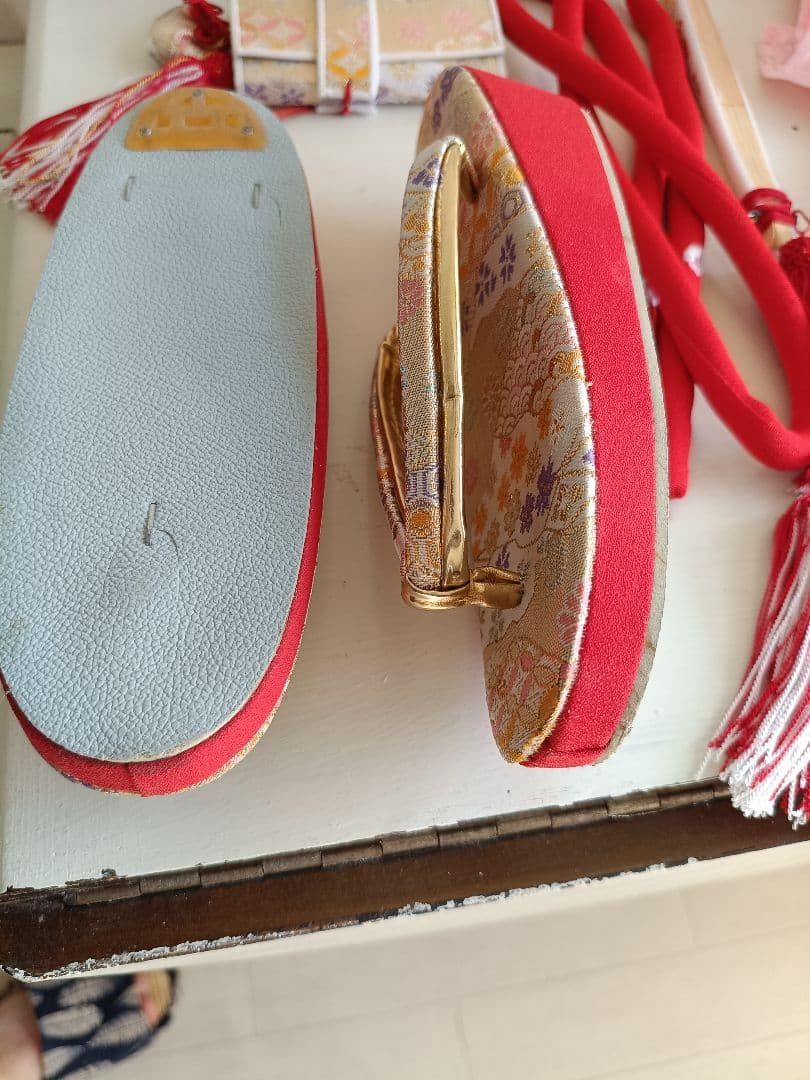 ミントグリーンの着物に白の作り帯セット☆七五三７歳　ハーフ成人式