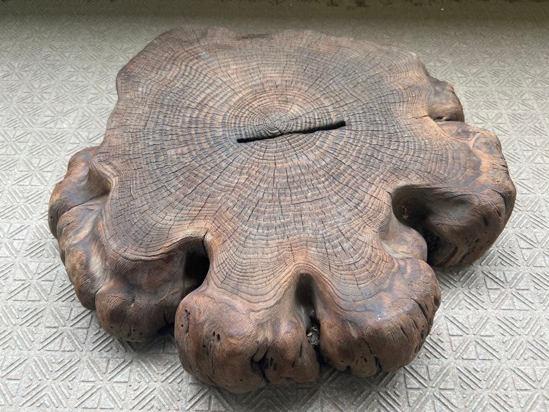 自然木 台座 盆栽 古陶磁 石仏 切株 木製 骨董 古美術