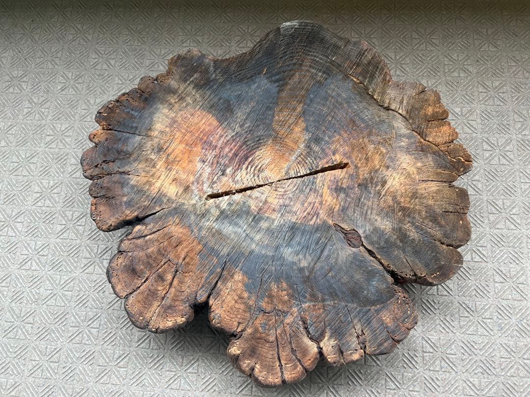 自然木 台座 盆栽 古陶磁 石仏 切株 木製 骨董 古美術