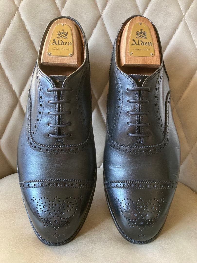 ALDEN オールデン　ストレートチップ　黒　25.5cm