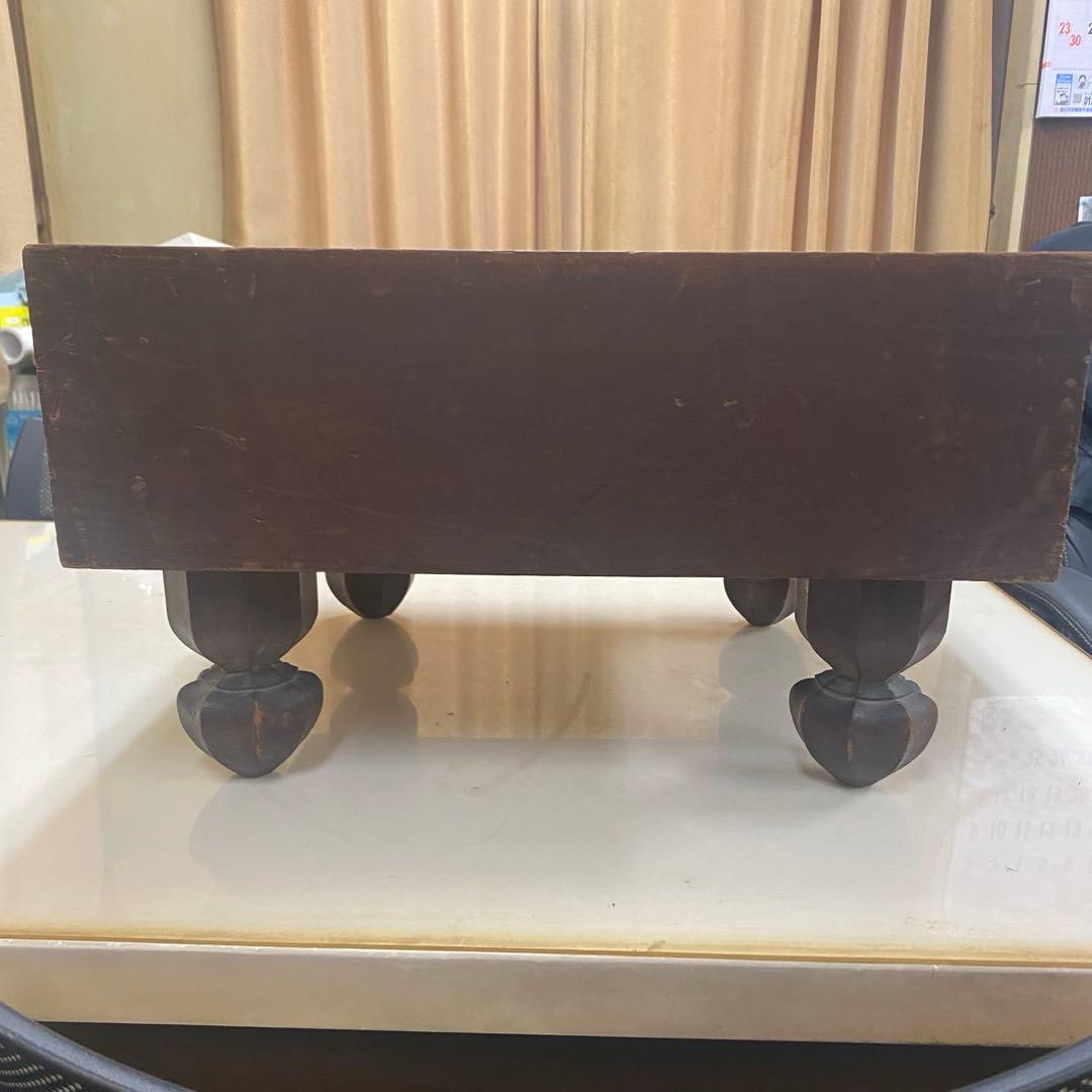 木製囲碁盤 丸脚付き 正方形　骨董　昭和レトロ　大正ロマン