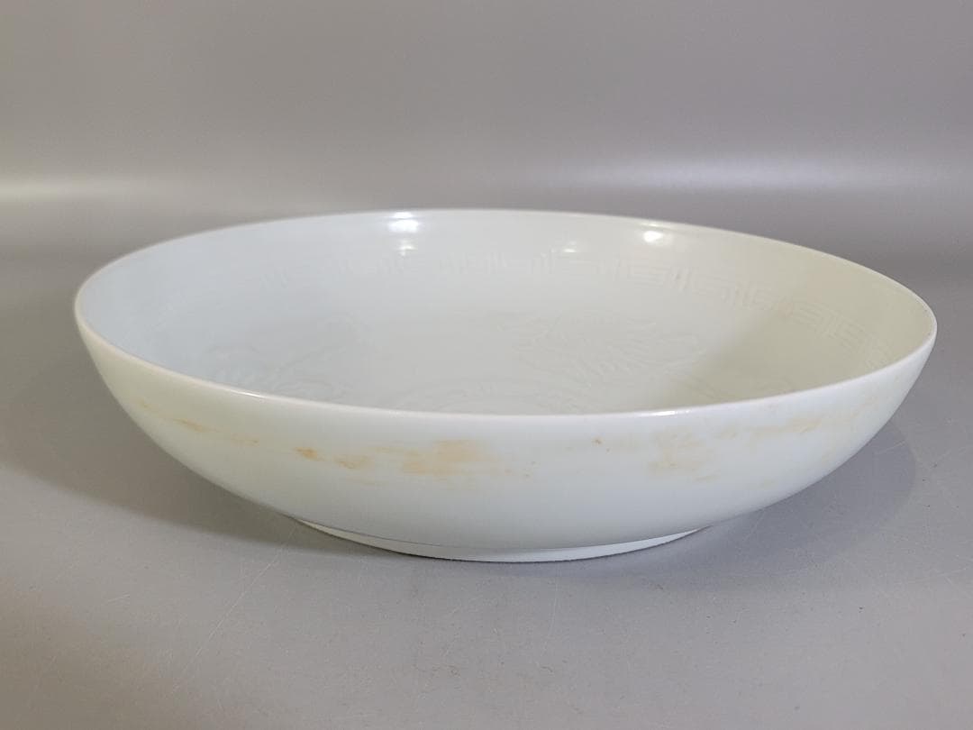 中国 白磁 鳳凰紋 皿