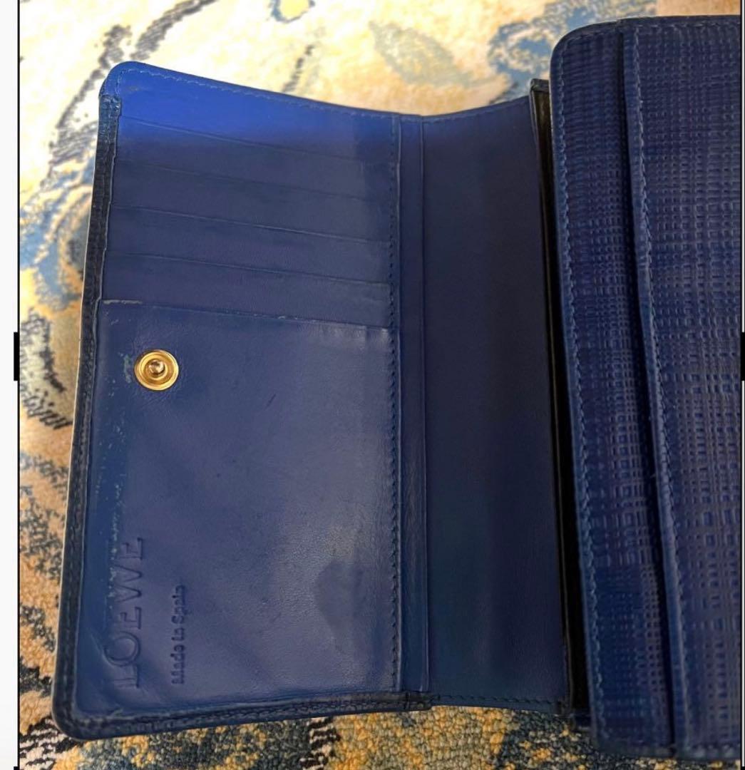 【sale】LOEWE ロエベ高級財布　ブルー　美品