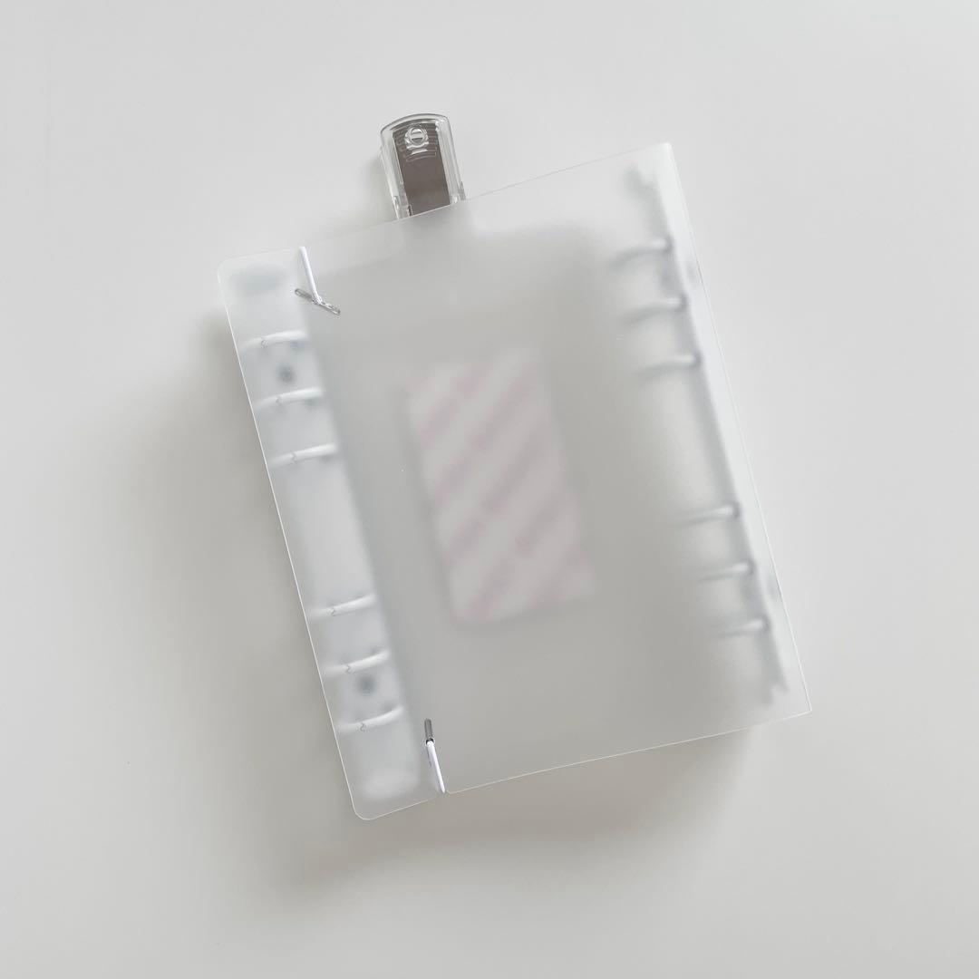 ゆみ　韓国　貯金　バインダー　リフィル　ダブルリングバインダー　白　6 黒