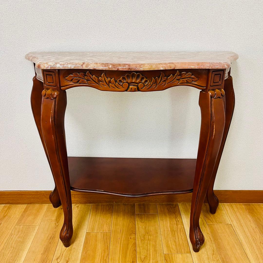 希少品　大理石 ロココ調 クラシック 猫脚 コンソールテーブル 電話台 家具