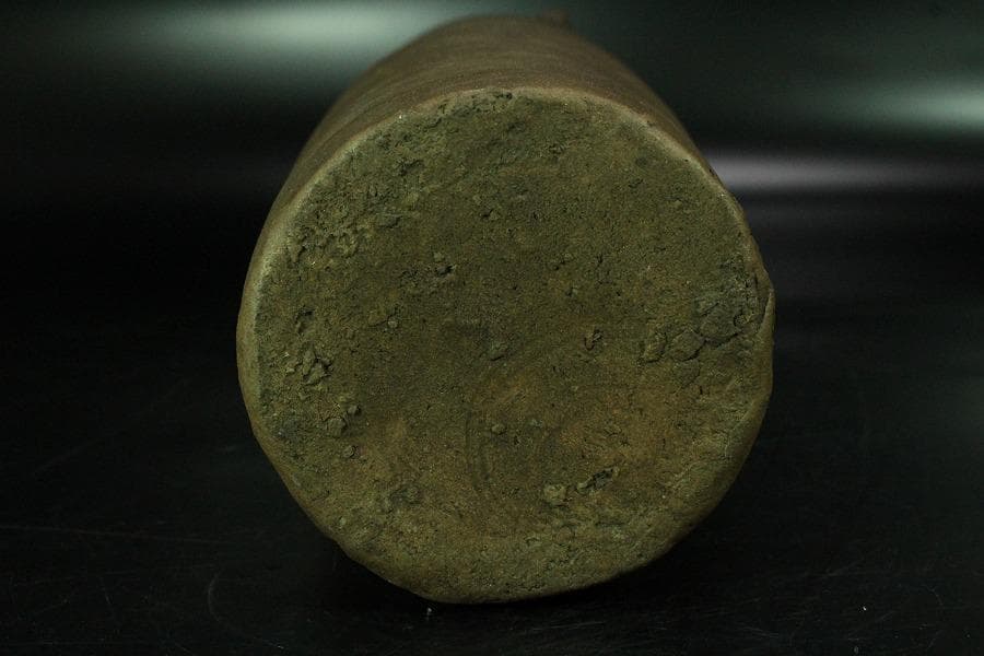 古美術 茶道具 南蛮写 花生 九郎 刻銘 高30.5cm(XA783)