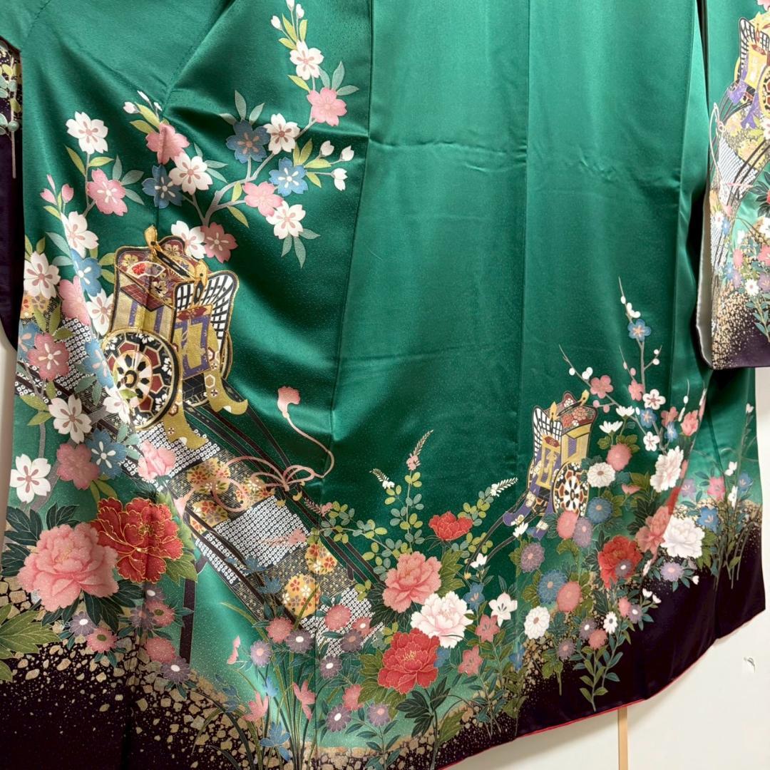 KN3885 振袖 身丈154.5cm 正絹 着物 成人式