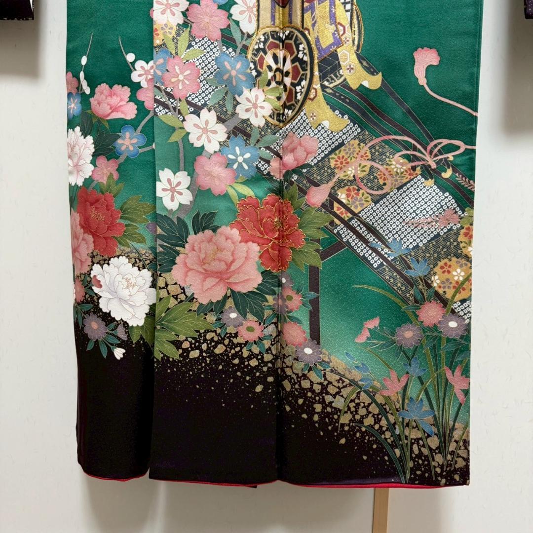 KN3885 振袖 身丈154.5cm 正絹 着物 成人式