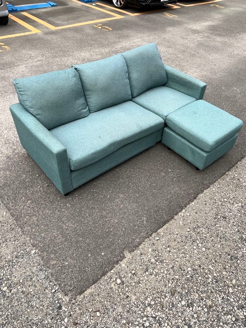 ３人掛けソファ　オットマン付き