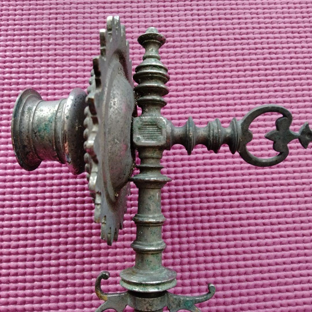 アンティーク金属製キャンドルホルダー2個セット