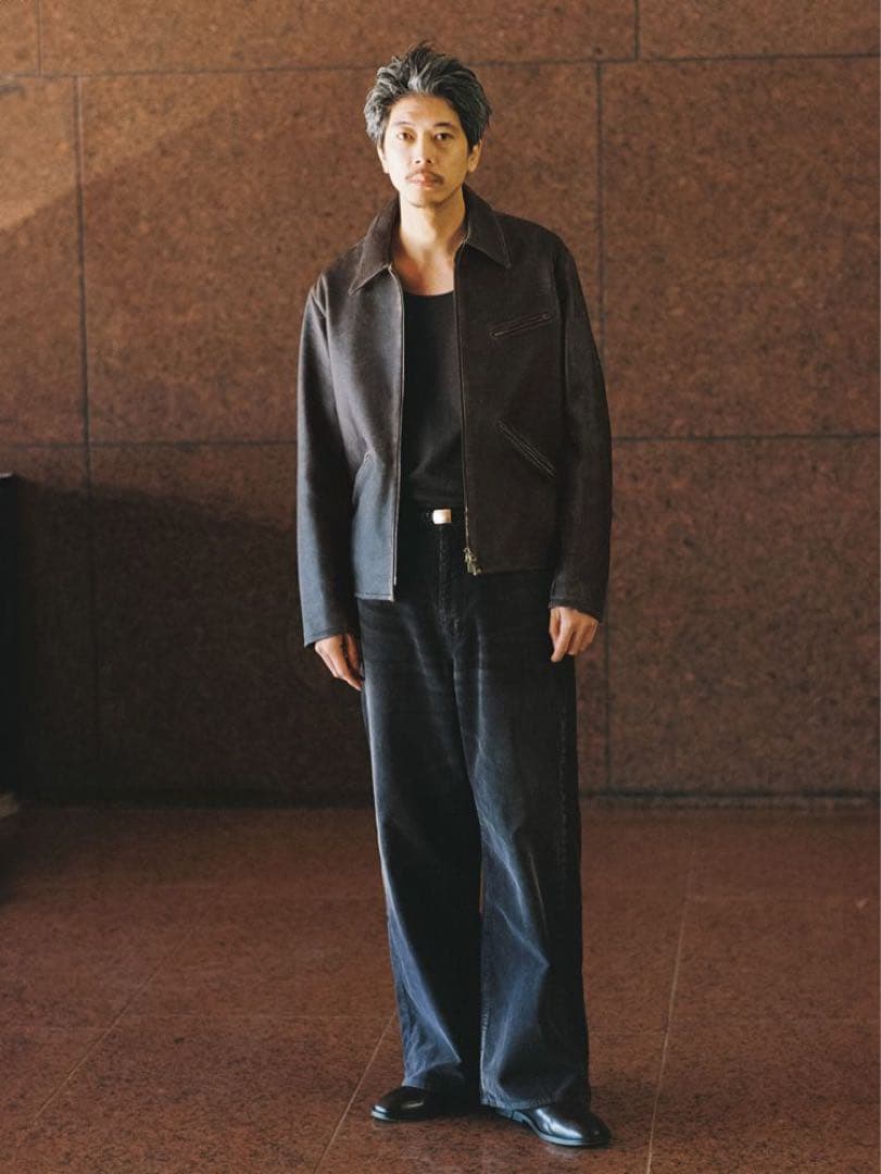 【新品未使用Sサイズ】VINTAGE WASHED LEATHER ZIP