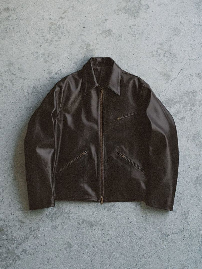 【新品未使用Sサイズ】VINTAGE WASHED LEATHER ZIP