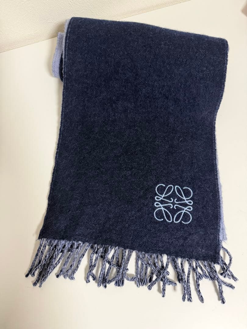 LOEWEロエベ ウール＆カシミアマフラー バイカラー