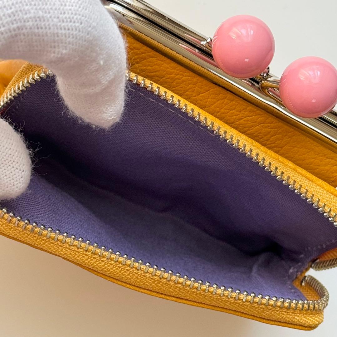 Joocomomola ホコモモラ 刺繍入り二つ折り財布 がま口 小銭入れ