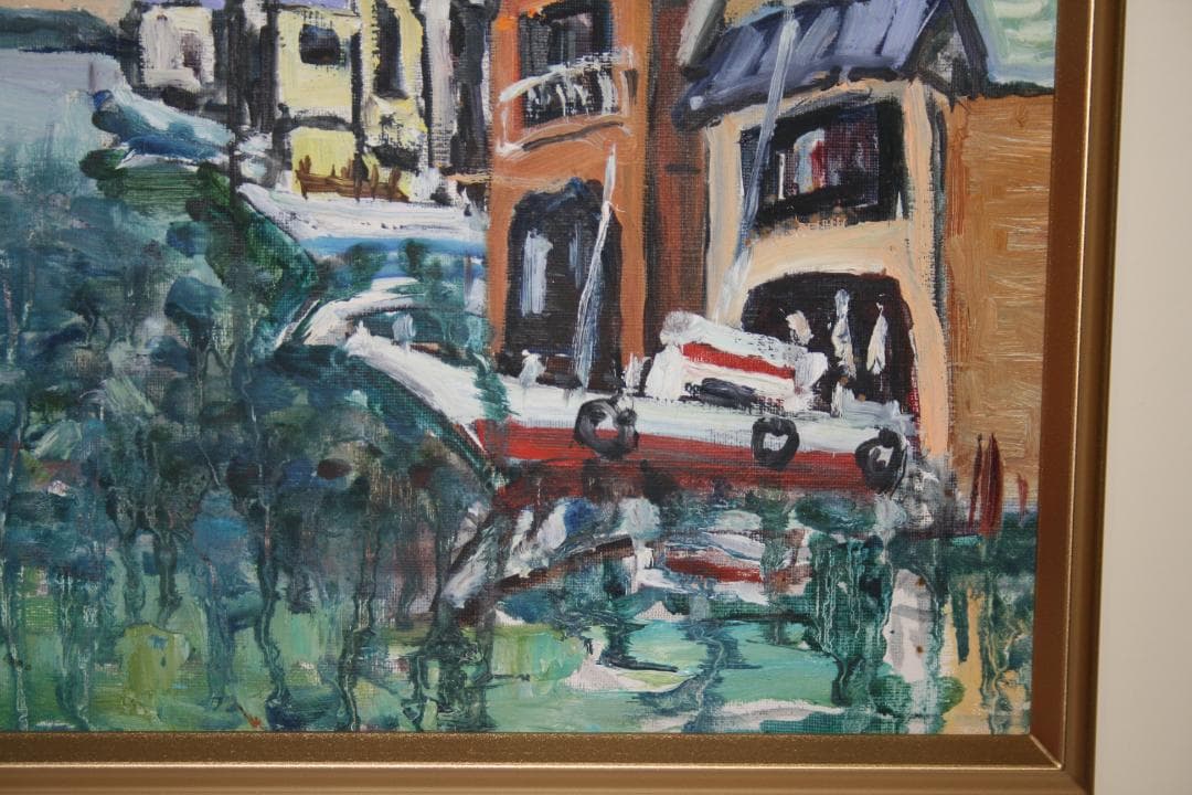 ★伊奈三知夫★油絵★日展光風会★江南市美術協会会員★Ｆ４号★丹後半島伊根町の舟屋