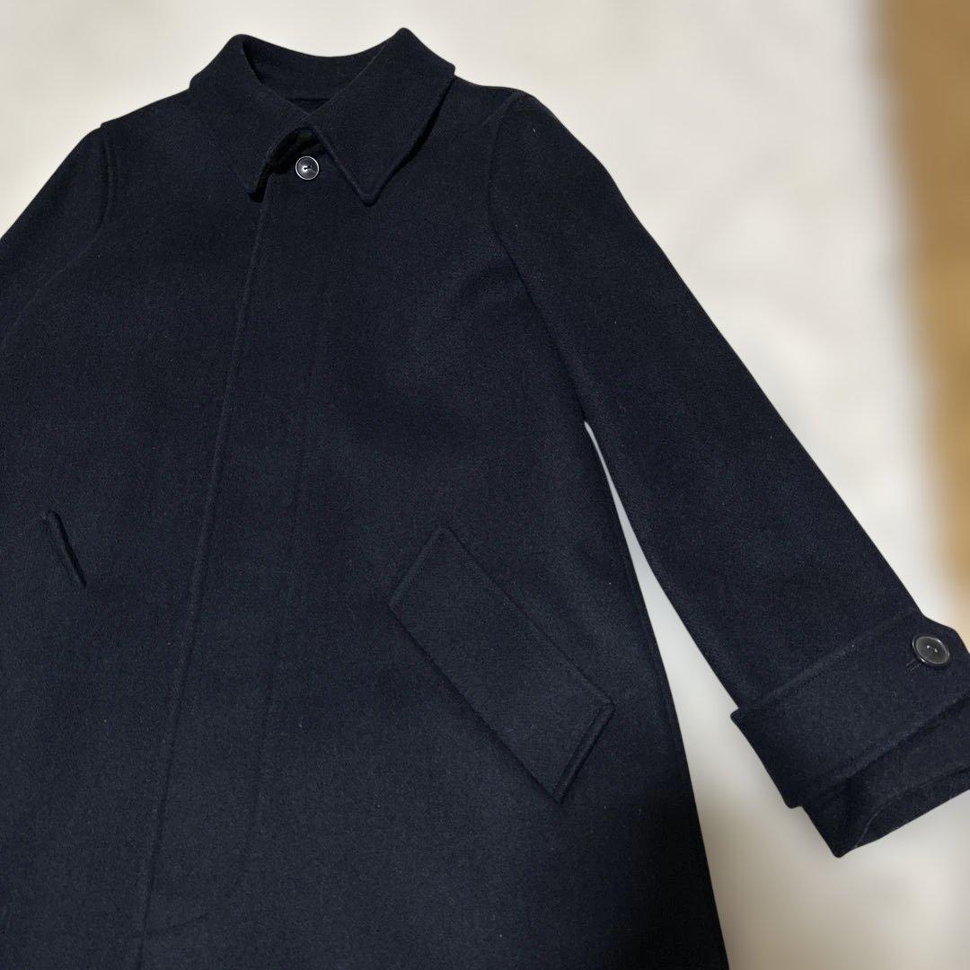 A.P.C. ウール ステンカラーコート ネイビー 36 レディース