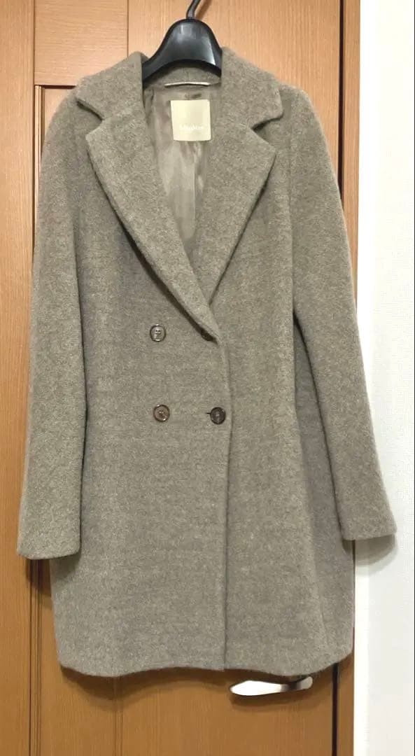 s`MAXMARA エスマックスマーラ　アルパカ混コート 40 グレージュ