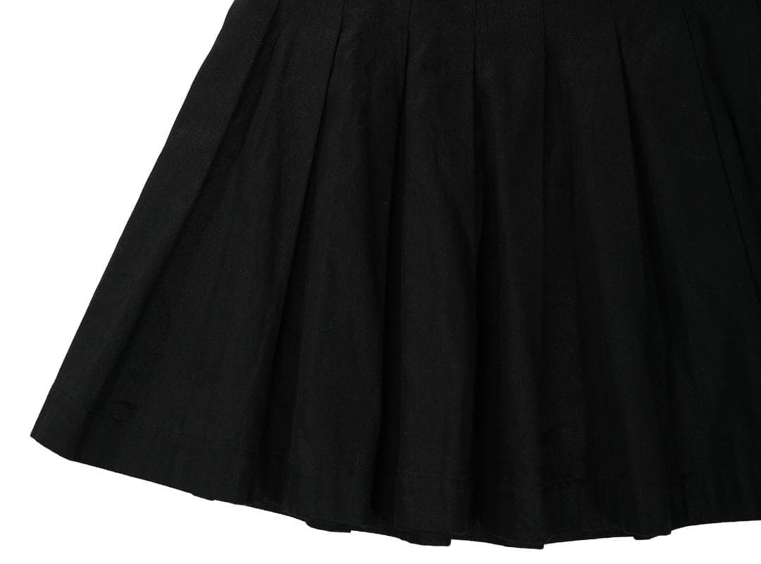 Y's コットン リネン プリーツ スカート 裁ち切り ブラック 1 レディース